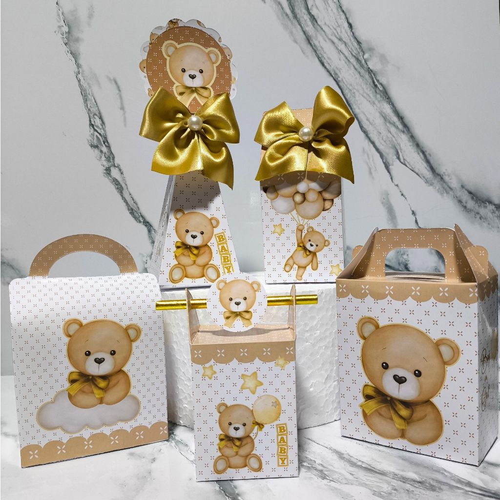 Pegue e monte, Kit Festa Chá Revelação - Ursinho / Lembrancinhas para Chá revelação - Urso / Caixinha personalizadas