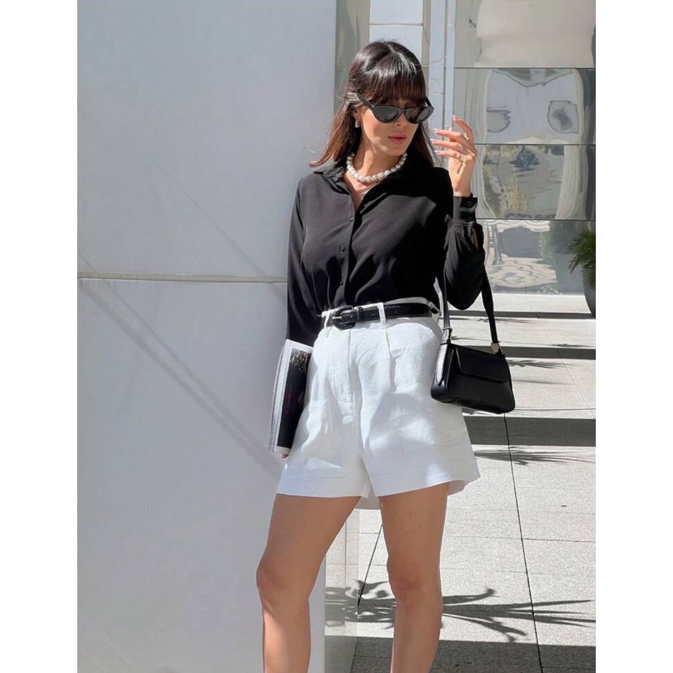 Camisa Feminina Social Soltinha manga longa Macio plus SizeTrabalho Casual Elegante Importado em Oferta na Shopee