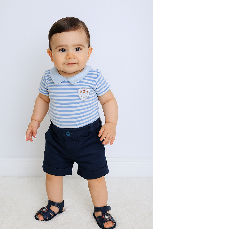 CONJUNTO MASCULINO VERÃO BODY E SHORTS  ROUPA DE BEBÊ MENINO