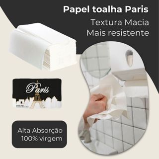 Papel Toalha Interfolha 4000 Fls Branco 100% Virgem Paris – Alta Absorção para Ambientes Comerciais em Oferta na Shopee