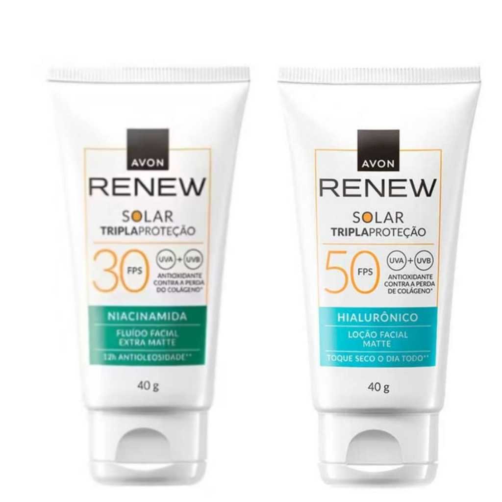 Protetor Solar Renew Avon FPS 30 ou FPS 50 40g