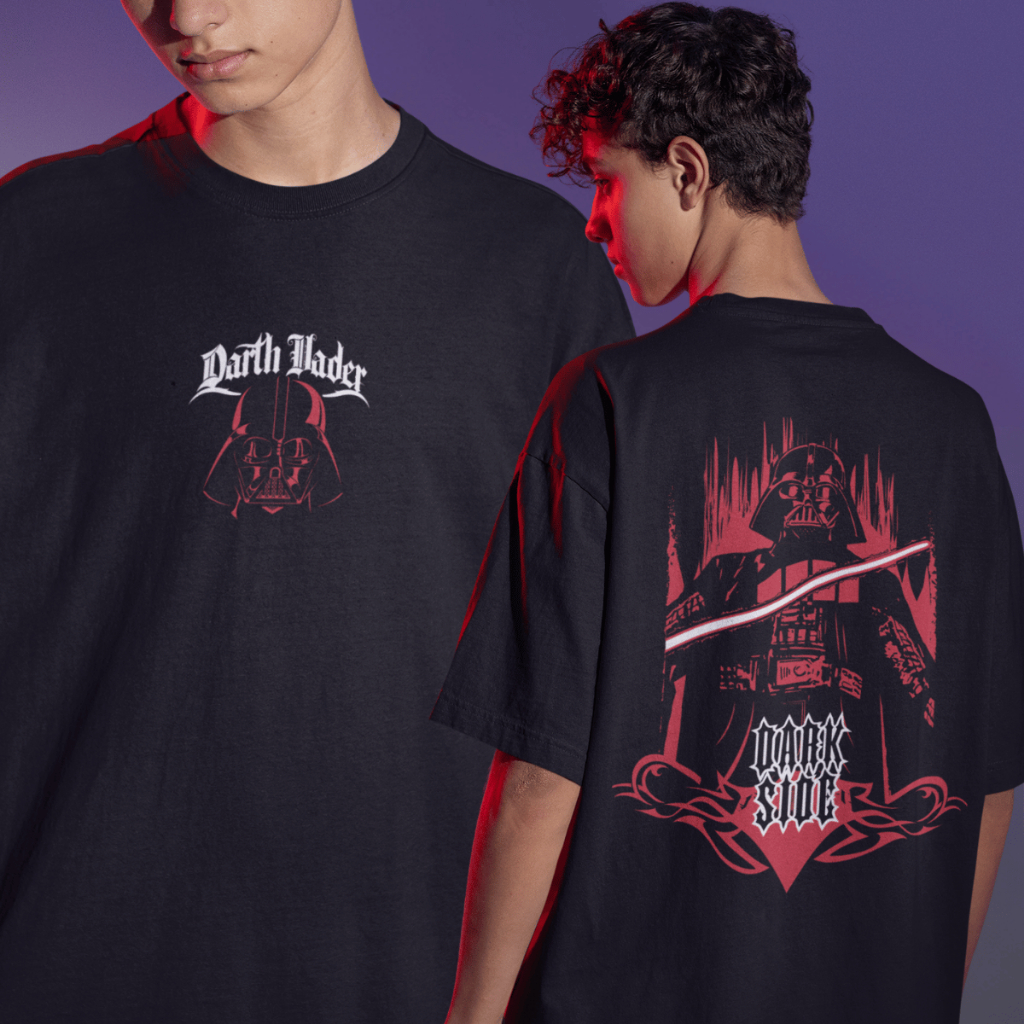 Camiseta Oversized Star Wars Darth Vader Dark Side Moda Geek Blusa 100% Algodão