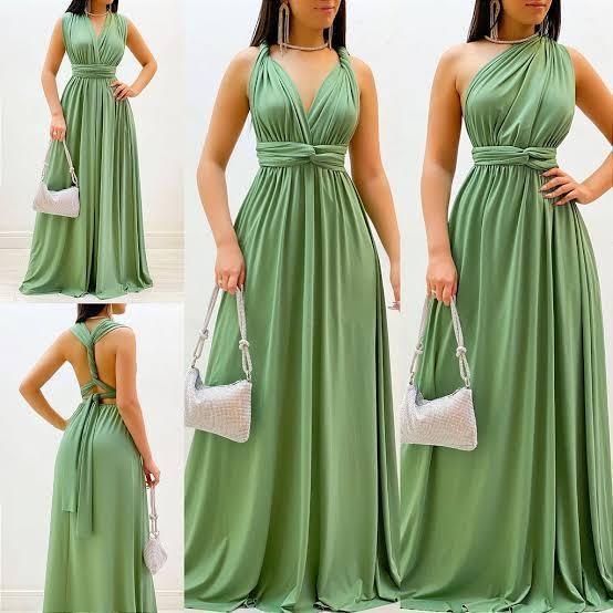 wistlefashion Vestido longo feminino Multiuso Noivas Madrinhas Casamento Eventos Formatura Festas