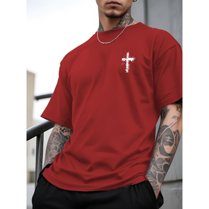 Camiseta Oversized Cruz Estampada Basica Confortavel Camisa Estilosa 100% Algodão