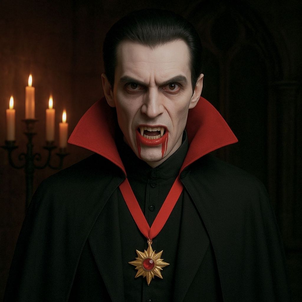 Acessórios Vampiro Nosferatu Cosplay Drácula Adulto Halloween Kit Capa Dente Presas Sangue Colar