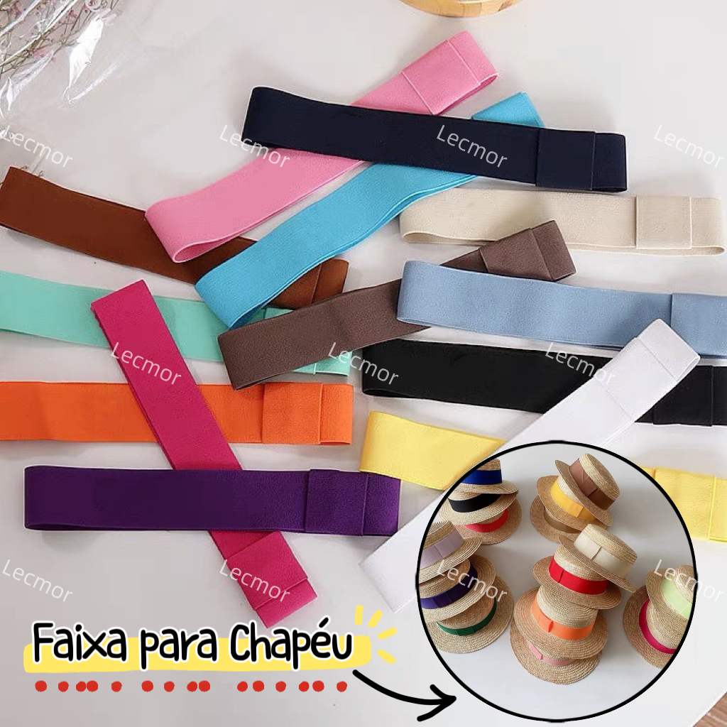 Faixa Elástico Colorido para Chapéu de Praia Acessório Decorativo