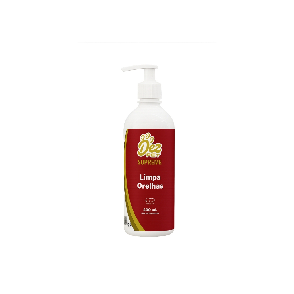 Limpa Orelhas 500ml Dez Pet Supreme Fluido Auricular, Limpador Auricular Banho E Tosa