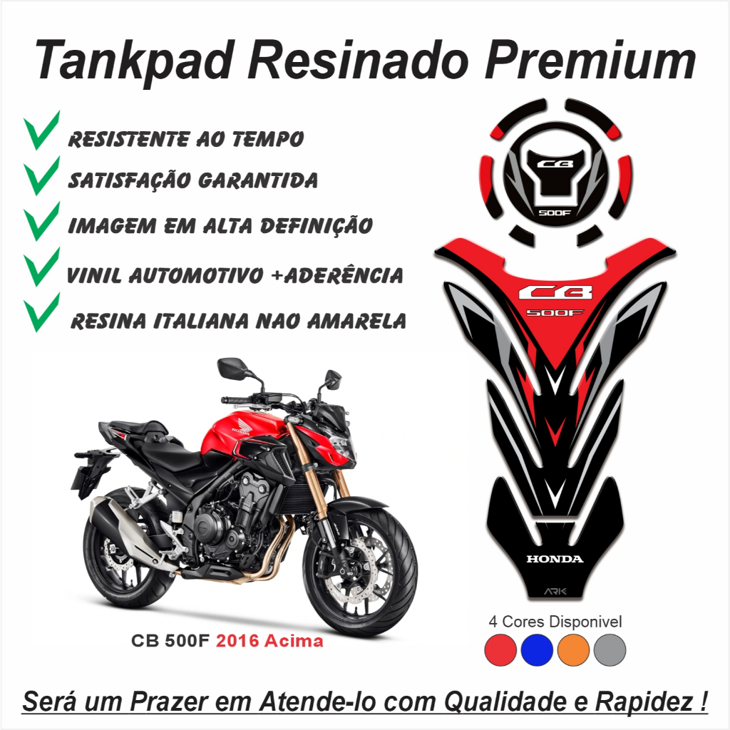 Adesivo Protetor De Tanque Tankpad 3d Resinado e Bocal Moto Honda Cb 500f