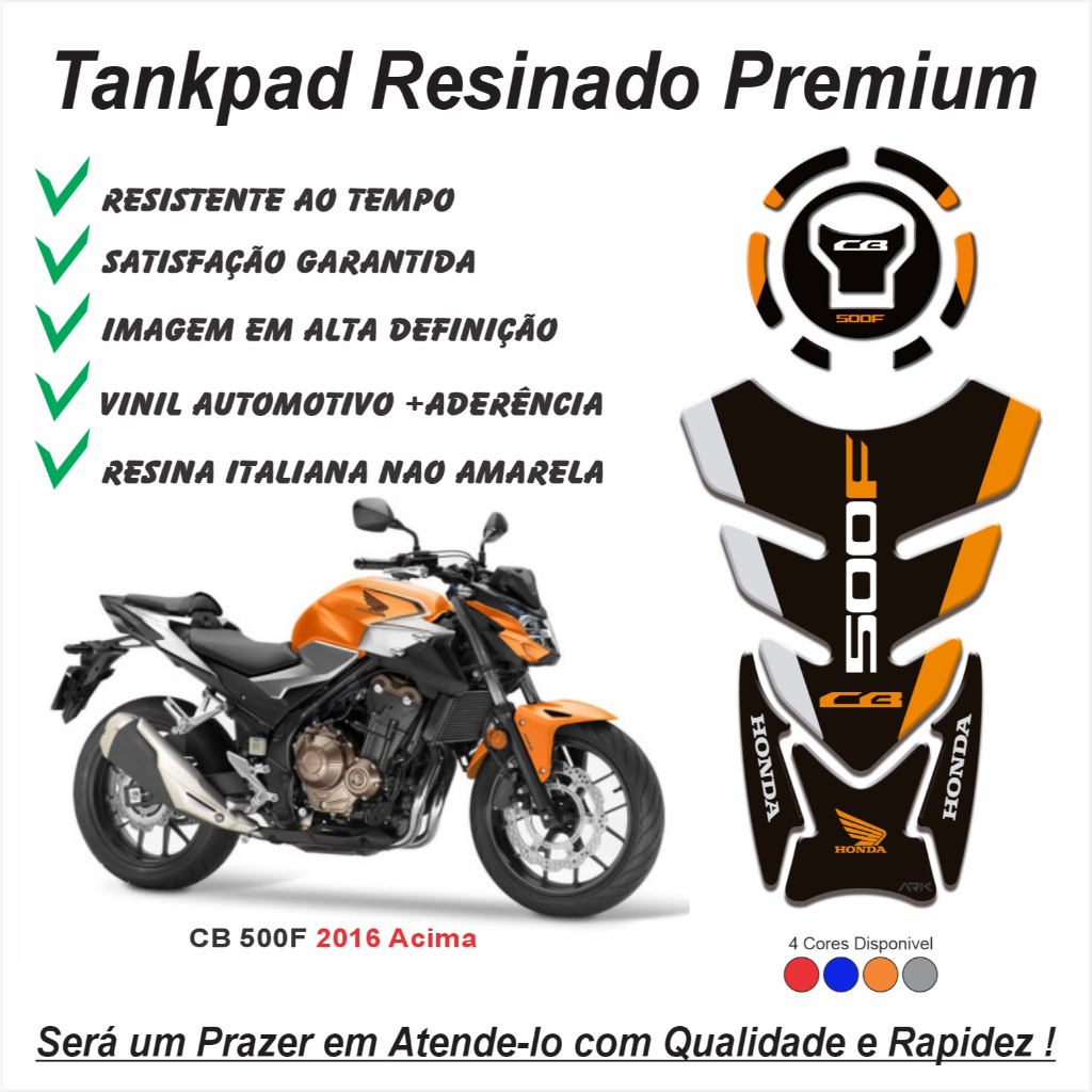 Adesivo Protetor De Tanque Tankpad e Bocal 3d Resinado Moto Honda Cb 500f