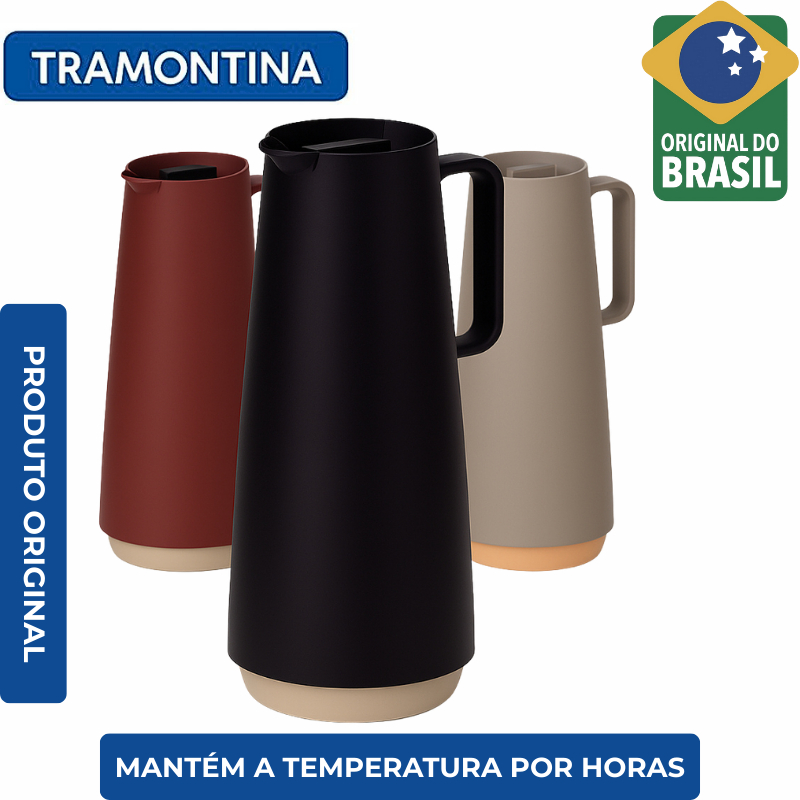 Bule Térmico Tramontina Café e Chá 1L Garrafa Qualidade Plástico Premium Quente por Horas em Oferta na Shopee