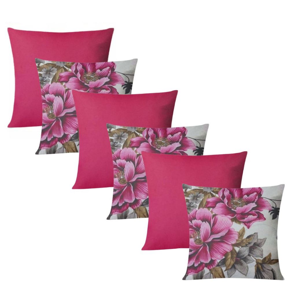 Kit 6 Capas de Almofadas Decorativas 48x48cm Com Zíper Variadas Estampas