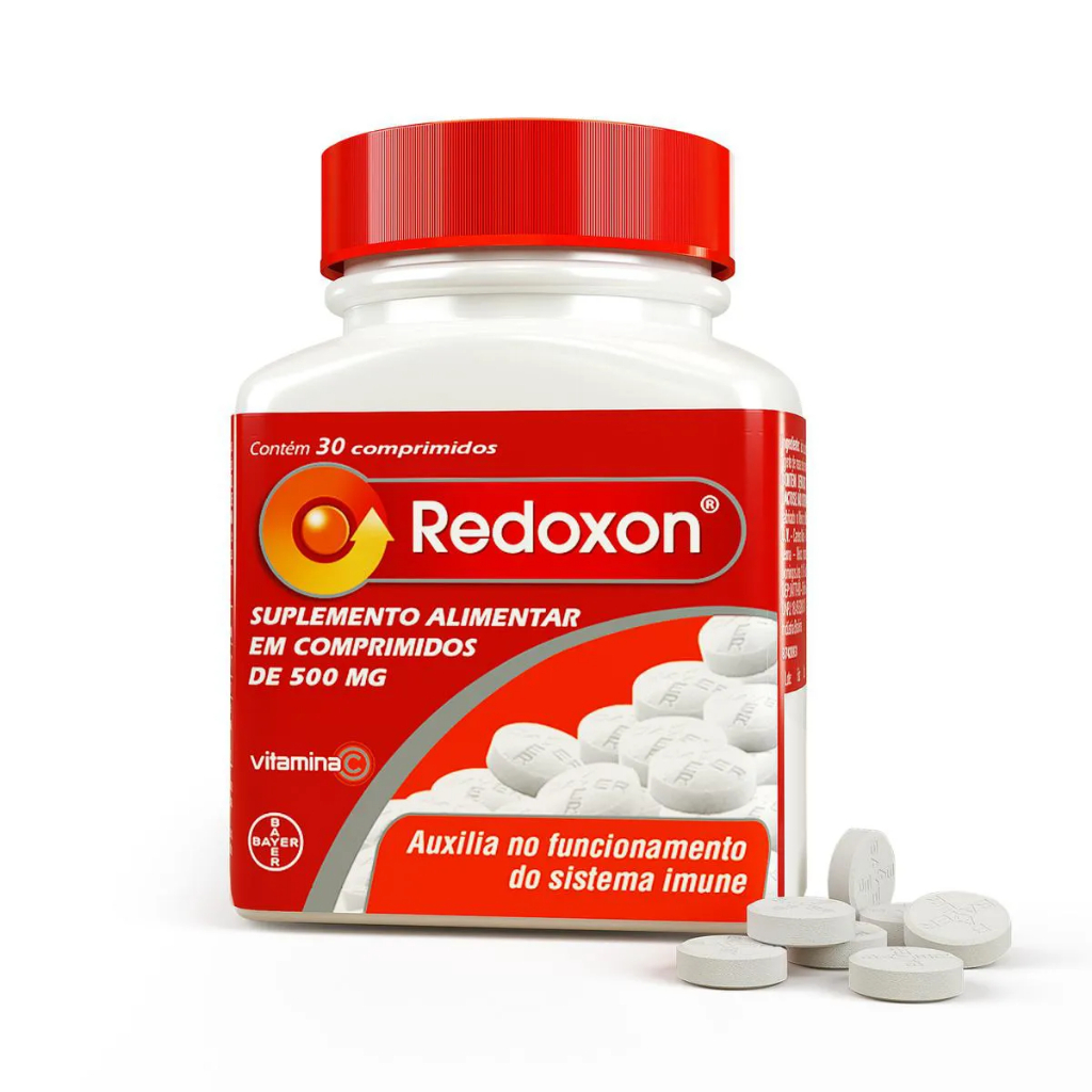 Detalhes do KIT 02 UNID Redoxon Suplemento Alimentar Vitamina C 500mg 30 Comprimidos