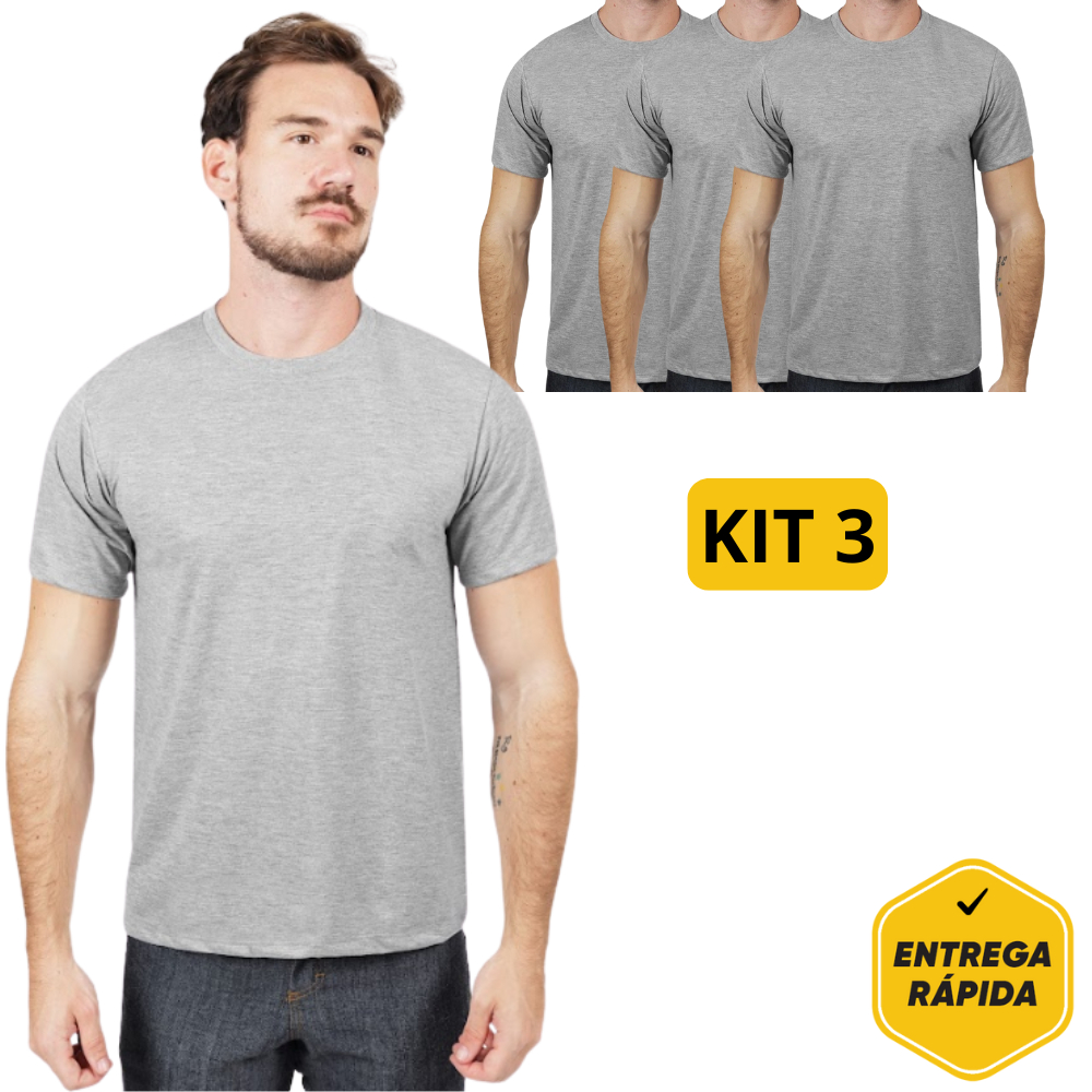 Kit 3x Camiseta Curta Profissional PV Malha Fria Segurança Trabalho Construção Civil
