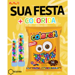 Confete de Chocolate Coloreti Sortido 1Kg - Jazam