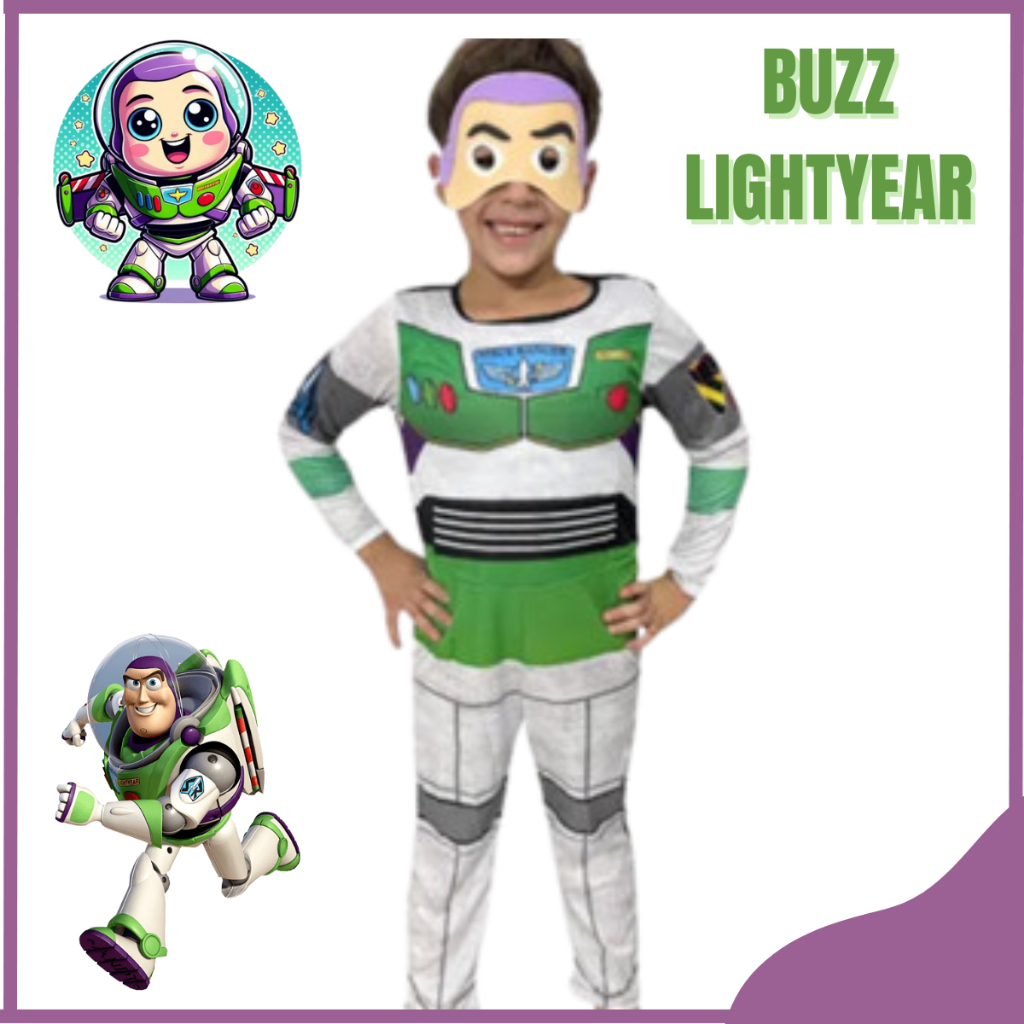 Roupa Infantil Buzz Lightyear Longo Com Mascara De E.V.A E Com Enhimento em Oferta na Shopee