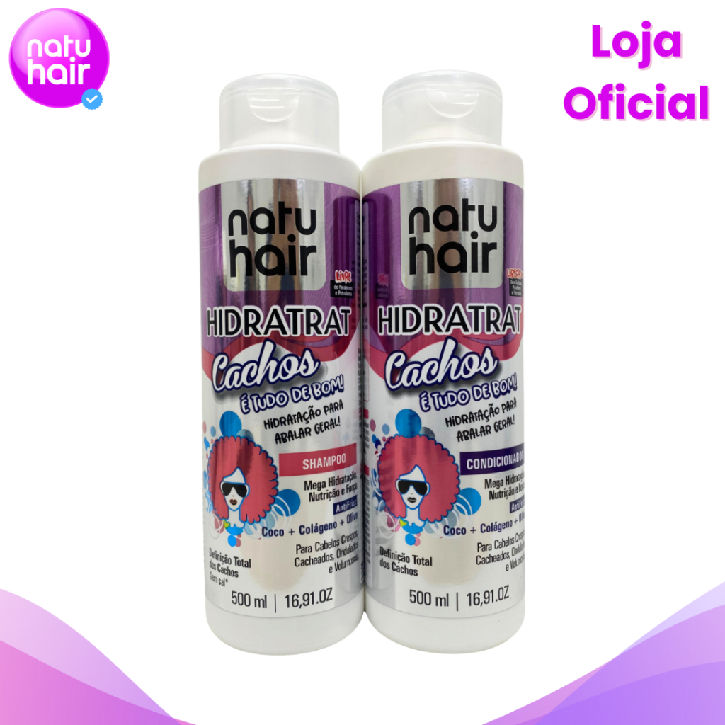 Kit Shampoo + Condicionador Vita Mais NatuHair Cachos é Tudo de Bom! 500ml