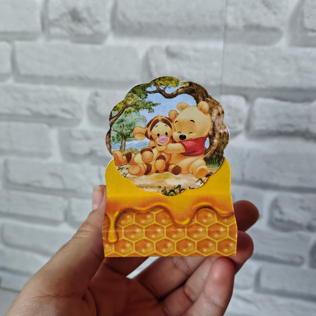 Kit 20 Porta Bis Duplo Ursinho Pooh Puff Baby Lembrancinha Decoração Festa Infantil Personalizados Aniversario