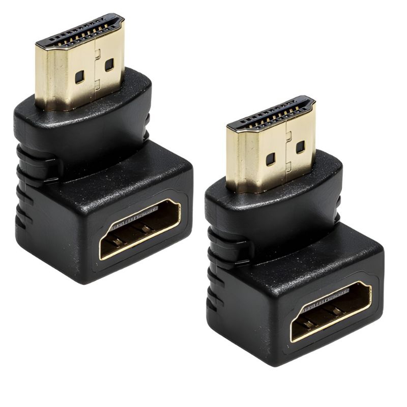 kit C/2 Adaptadores Curvo HDMI 90 Em L Macho Fêmea Tv Monitor Projetor em Oferta na Shopee