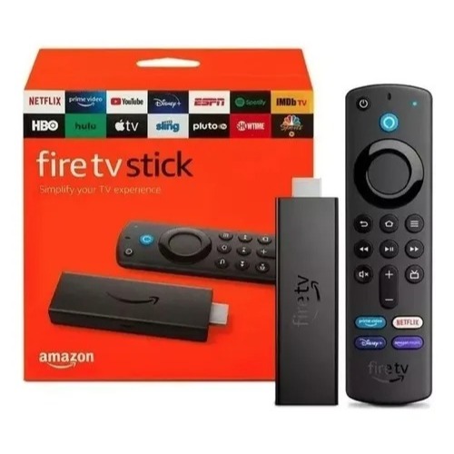 Nova Amazon Fire Stick Original Sua Tv Smart TV FULL HD 3 Geração Alexa Comando de Voz Preto