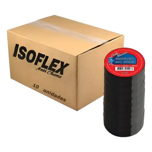 Kit 10 Fitas Isolantes 10 Metros Atacado Antichama Preta 10m em Oferta na Shopee