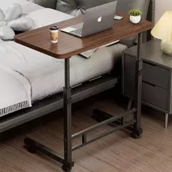 ABEAR LIFE Marrom com Preta Mesa Multiuso Mesinha para Notebook Altura Regulavel com Rodinhas
