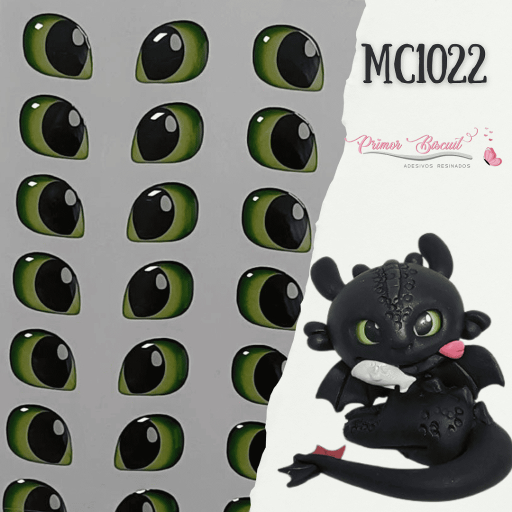Olhos Adesivos Resinados - MC1022 - Olhos verdes de Dragão em Oferta na Shopee