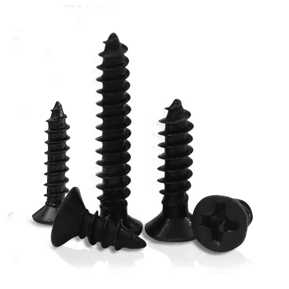 Parafuso Chipboard Cabeça Chata Zincado Preto 100 Peças
