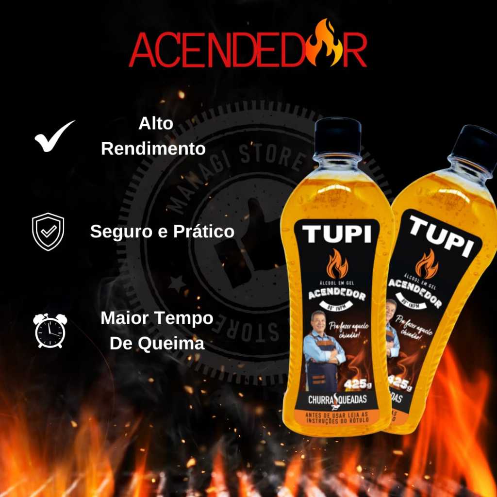 Acendedor Churrasqueira Tupi Álcool Gel 425g Kit 2 Unidades – Praticidade no Churrasco em Oferta na Shopee