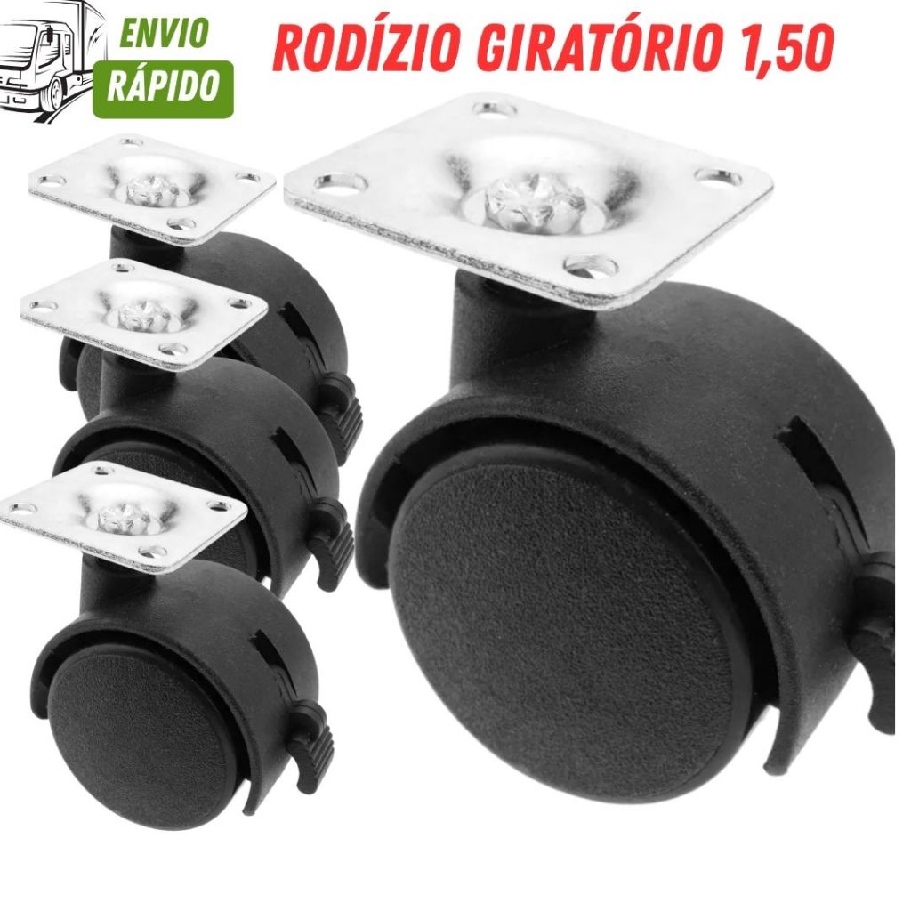 Rodizios de 1,5' Polegadas 40mm com 24/12 ou 06 Unidades de Altas Cargas Não Risca o Chão Resistente