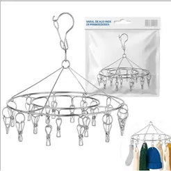 Varal Roupas 28 pregadores inox intimas apartamento Reforçado Calcinha, Meia, Cueca