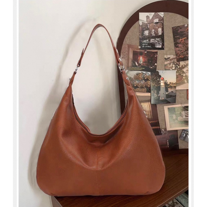 Y11-Bolsa tote vintage feminina, bolsa de ombro grande e elegante, bolsa de couro macio de grande capacidade para axilas