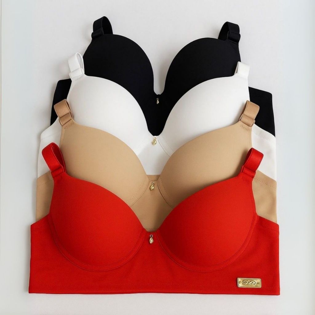Kit Com 4 Sutiãs Com Bojo Liso Básico Alça Regulável Soutien Lingerie Direto Da Fábrica Confortável em Oferta na Shopee