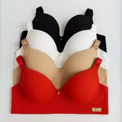Kit C/04 Sutiãs Premium Reforçado Com Bojo Do P Ao Gg Direto da Fábrica PROMOÇÃO