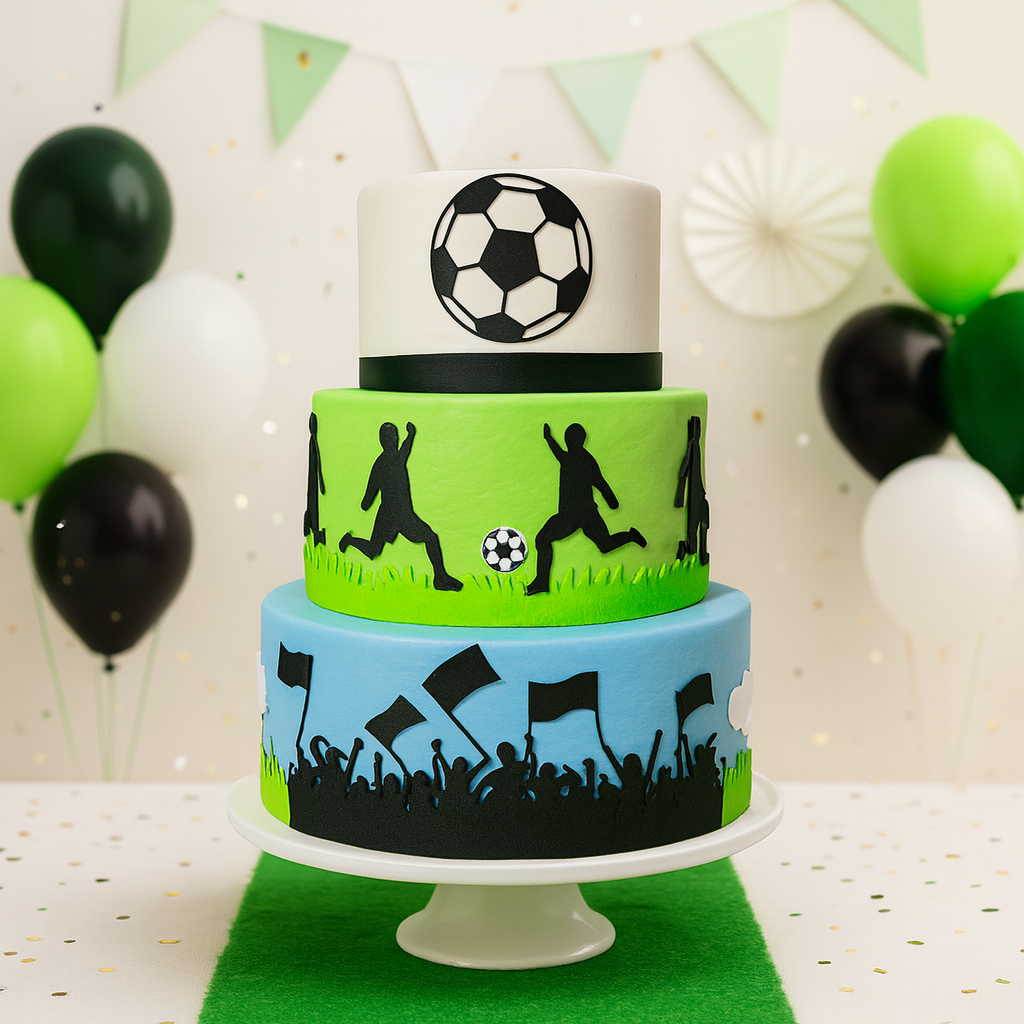 Bolo Fake Maquete Tema Futebol Mod3 Em Eva - 3 Andares em Oferta na Shopee