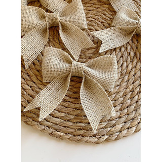 Laço de juta 17 x 17 cm e 20 x 20 cm presente decoração e enfeite de natal acompanha fio de juta para amarração