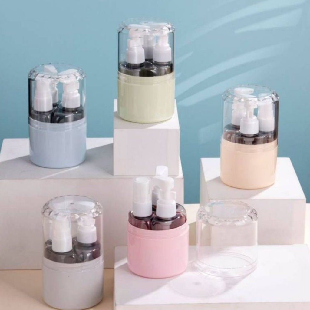 Kit Frascos Spray Reutilizáveis para Viagem Passeio Cosméticos Creme Xampu Shampoo Condicionador Perfume Organização