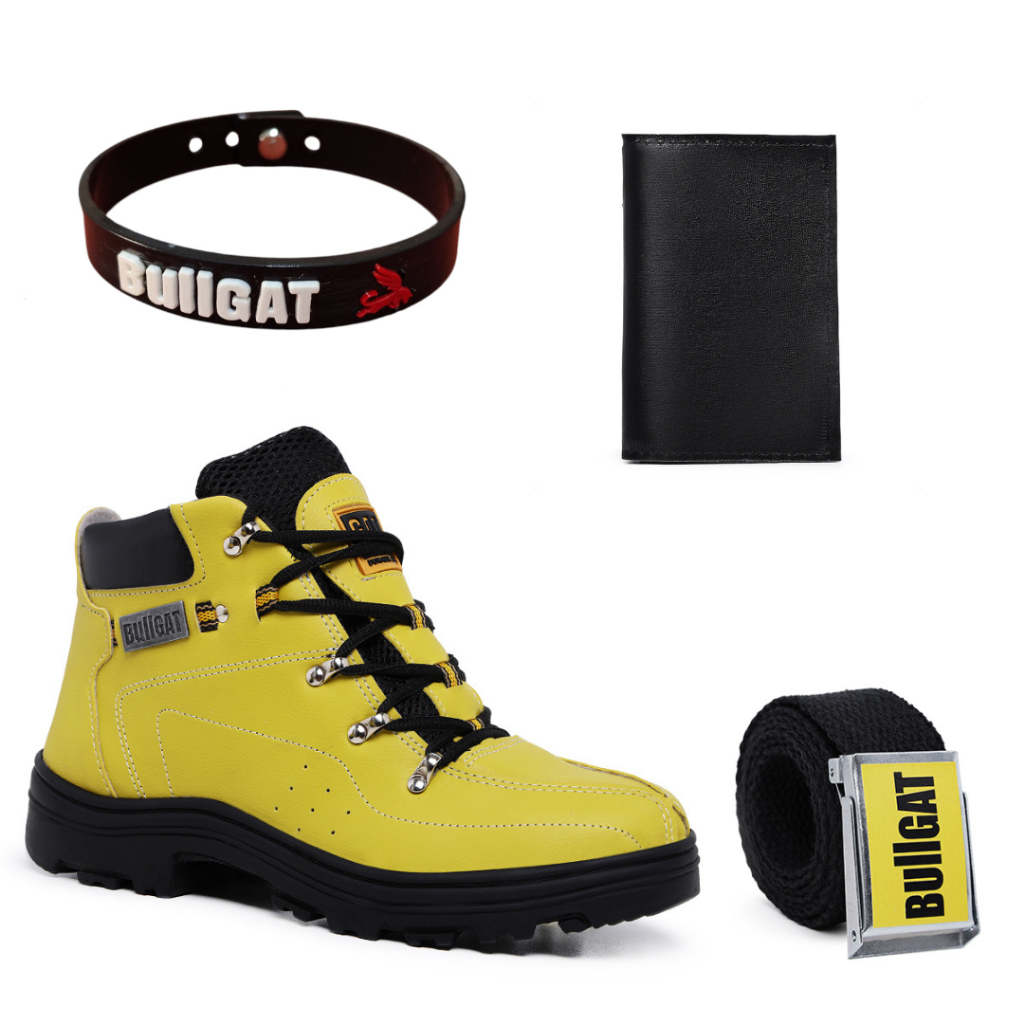 Bota Coturno Masculino Adventure kit Cinto + Pulseira + Cinto + Carteira