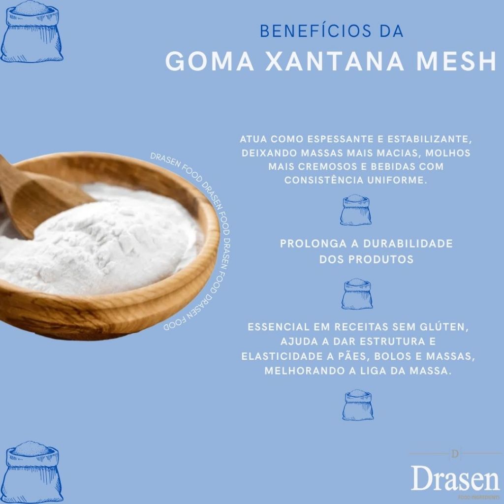Detalhes do Goma Xantana Mesh 200 (500g ou 1kg) - Drasen Food