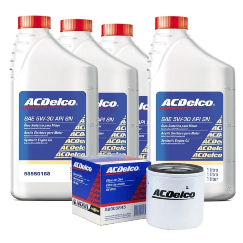 Kit 4 Óleo 5w30 100% Sintético Ac Delco 98550168 + 88905845 Chevrolet