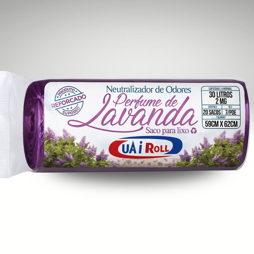 Saco De Lixo 20 Unidades 30 Litros Neutralizador De Odores E Aroma De Lavanda Reforçado em Oferta na Shopee