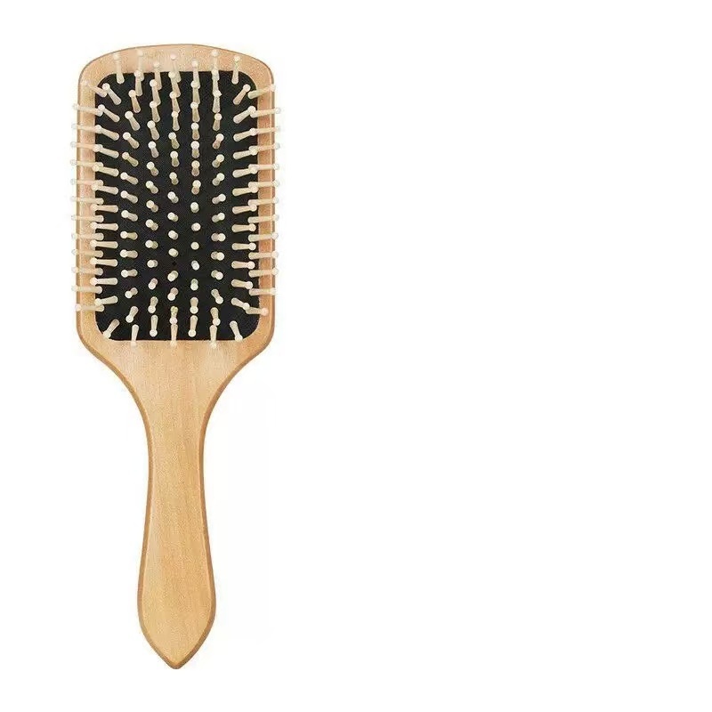 Escova de Cabelo de Bambu Natureza Antiestática de Madeira Couro Cabeludo em Oferta na Shopee