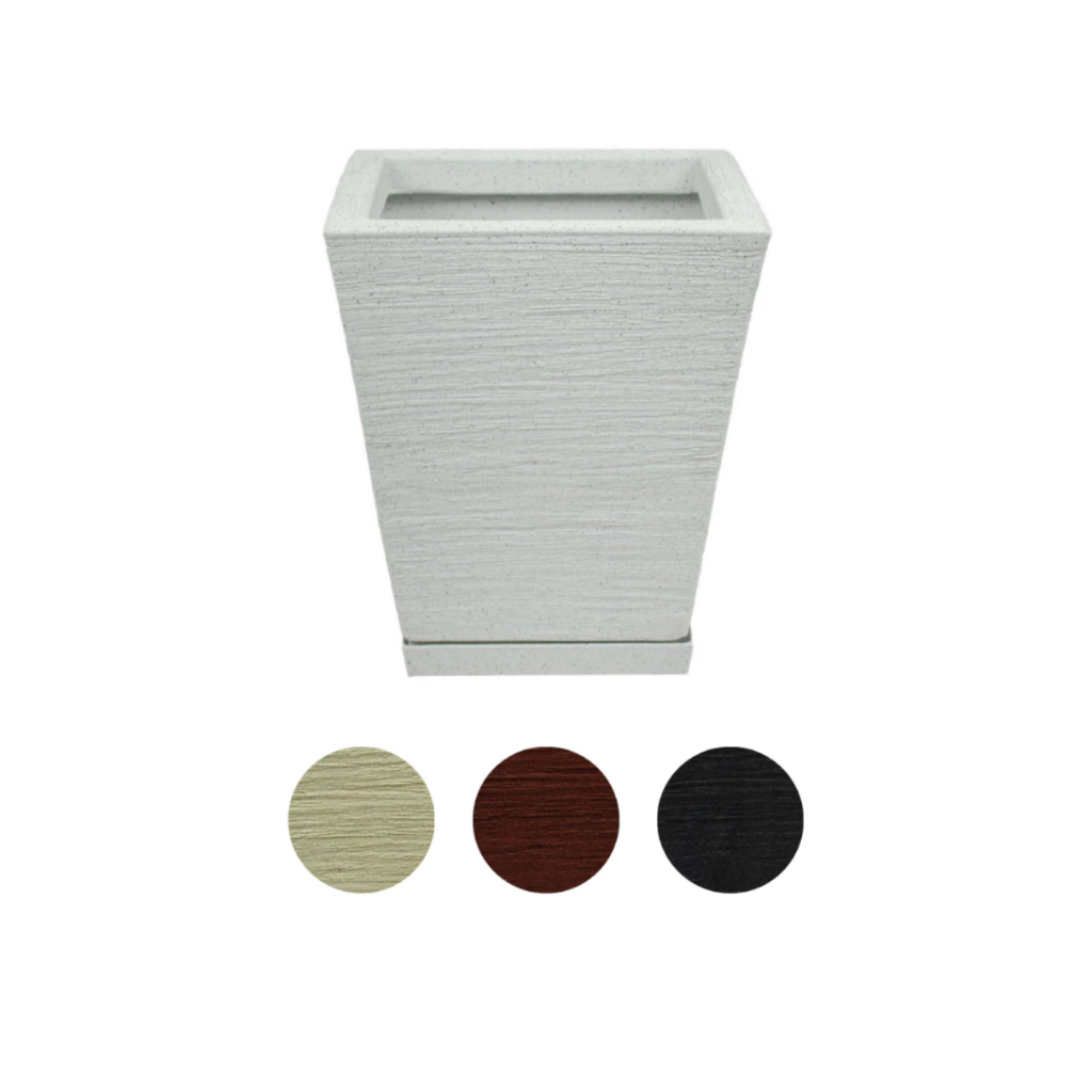 Vaso para Planta Escovado Quadrado com Prato Resistente Decorativo Em Polietileno em Oferta na Shopee