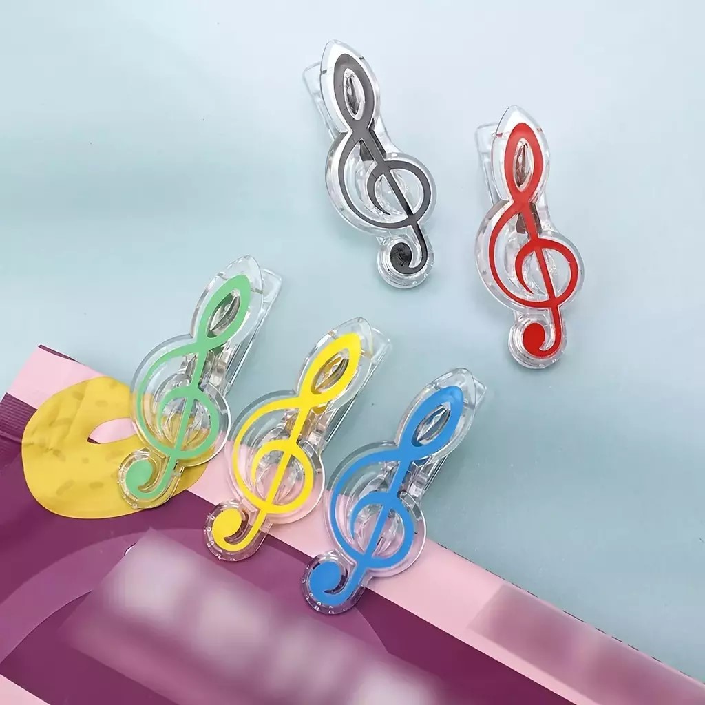 Kit 2x Prendedor Clip Partitura Clave Sol Livro Hinário Acrílico variação de cores em Oferta na Shopee