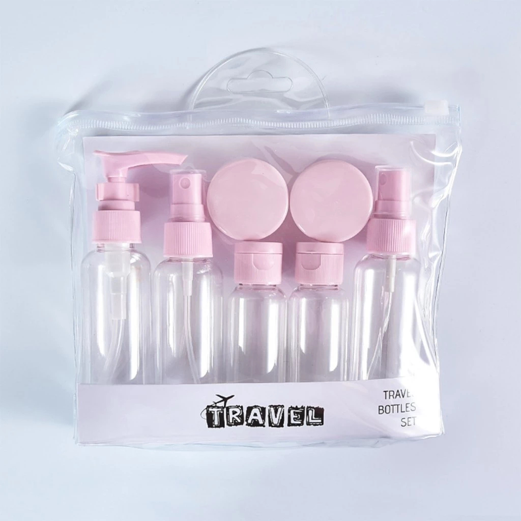 Imagem kit de frascos para viagem 7 peças creme cosméticos pote higiene pessoa
