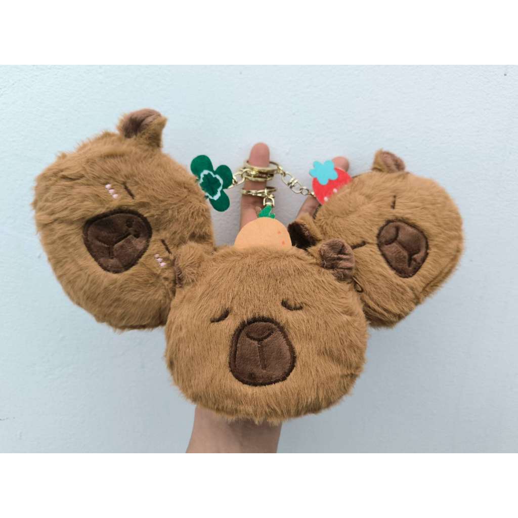 Kit c/1/2/3/4/5/6 Porta Moeda de Pelucia Capivara Fofa Presente Para Criança
