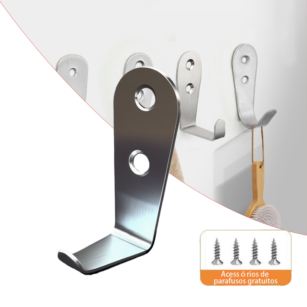 Kit 10-20 Gancho De Parede Cabeça Quadrada + Parafusos | Organização Banheiro Cozinha Varanda ULTRA em Oferta na Shopee
