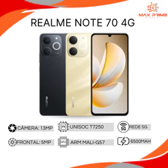 Realme Note 70 4G 128/4GB RAM, 256/4GB RAM, 256/8GB RAM Processador Unisoc T7250, Versão Global