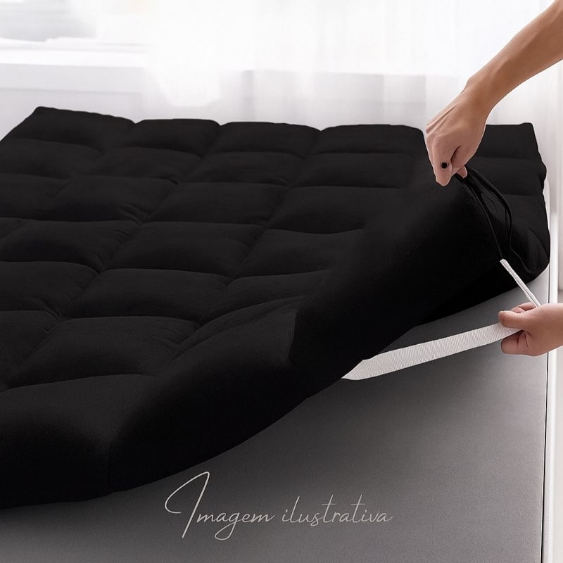 pillow top cama solteiro box protetor de colchão toque aveludado várias cores a Promoção. em Oferta na Shopee