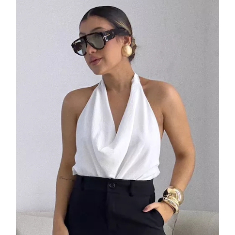 Blusa Amarrações Blogueira Fashion Moda em Oferta na Shopee