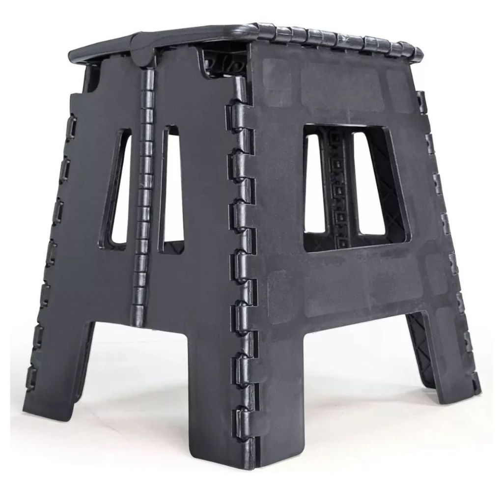 Banquinho Plastico Dobravel Multiuso Banqueta De Plastico Cor Preto